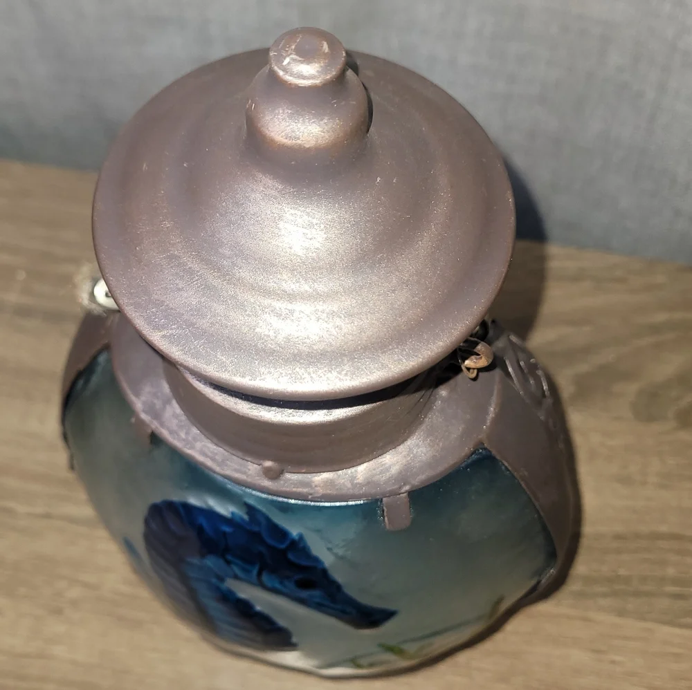 Oceanic Seahorse Lantern with Blue and Brown Accents